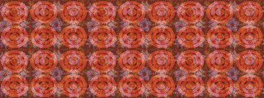 Kış konsepti Raster illüstrasyonu. Düz yatıyordu. Turuncu, kahverengi ve pembe renkte kar tanelerinden oluşan kış deseni.