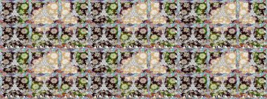 Sevimli çiçek raster deseni. Moda kumaş deseni. Yaz tema Dikişsiz desen arka plan rengi. Düz çiçek öğeleri tasarım.