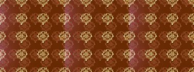 Kusursuz altın desenli bukleler. Kahverengi, bej ve altın elementli sarı renkler. Raster illüstrasyonu. Doğu tarzı arabesk. Raster altın desen.