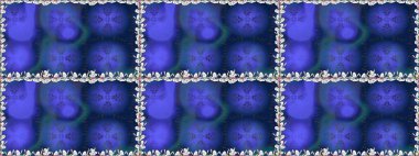 Şirin çiçek elementleri. Raster illüstrasyonu. Mavi renkli çiçekler. Kusursuz..