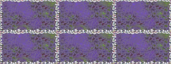 Duvar kağıdı için böcek dokusunun tekrarı. Raster illüstrasyonu. Bahar Kelebeği teması. Güzel, pürüzsüz kelebek kumaşı. Menekşe lekeli..