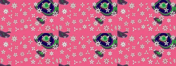 Pembe renklerde. Raster illüstrasyonu. Küçük çiçekteki sevimli çiçek deseni. Raster deseni. Soyut çiçek çizim kalıbı arkaplanı.