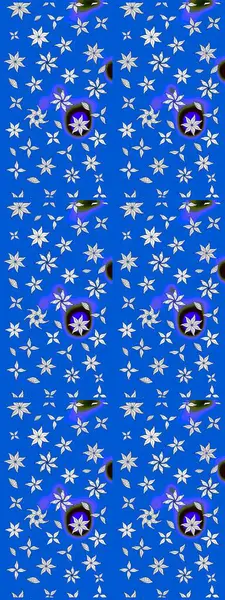 Nazik, sevimli çiçek arkaplanı. Çiçekli karalama şeklinde Raster çiçek deseni. Mavi renkte çiçekler.