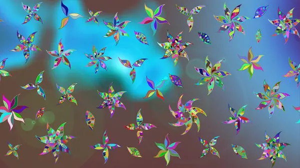 Nazik, sevimli çiçek arkaplanı. Mavi renkli çiçekler. Raster çiçek desenli ve çiçekli..