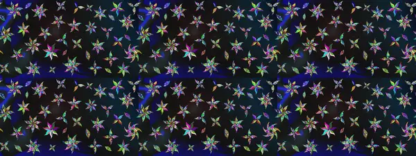 Sevimli küçük çiçek desenle. Raster resim. Çiçek desenli çiçek ve yaprakları ile.