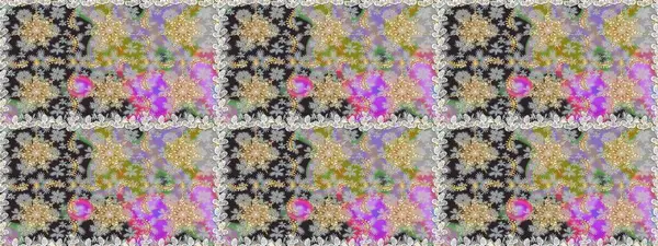 Kusursuz damaske klasik altın desen. Raster illüstrasyonu. Gri renkler ve altın elementler üzerinde altın pürüzsüz desen. Tekrarlayan ögelerle soyut arkaplan Raster.