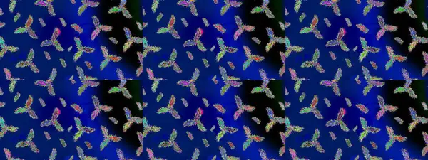 Raster illüstrasyonu. Kar tanelerinin soyut arkaplanlı Noel şablonu. Noel ve yeni yıl moda baskıları için tatil tasarımı. Mavi, siyah ve yeşil kar taneleri.