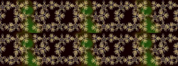 Raster illüstrasyonu. Siyah, kahverengi ve yeşil renkli kristal kar taneleri.