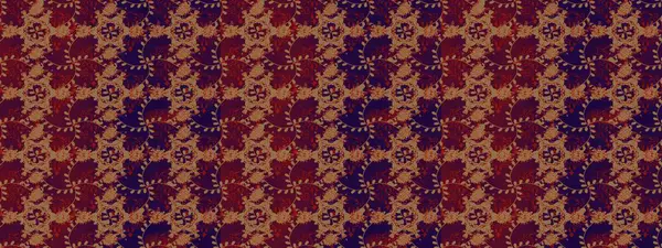 Yapraklı çiçekler ve kahverengi, kırmızı ve bej renklerinde papatya çiçekleri. Raster - stok. Kusursuz arkaplan deseni.