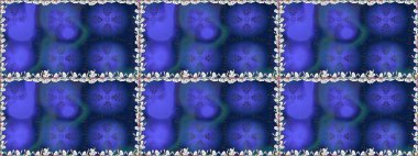 Şirin çiçek elementleri. Raster illüstrasyonu. Mavi renkli çiçekler. Kusursuz..