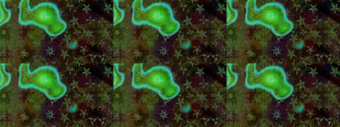 Şirin çiçek elementleri. Yeşil renkli çiçekler. Robot resim. Raster illüstrasyonu.