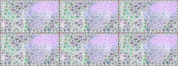 Moda Kumaşı Tasarımı. Sonsuz. Raster. Kelebekli kusursuz soyut çiçek arkaplanı. Çizim, karalama, karalama.