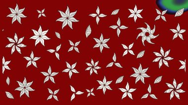 Moda baskıları için zarif bir şablon. Halk tarzı. Parlak renkli çiçekli ve kırmızı yapraklı harika bir çiçek deseni. Modern çiçek arkaplanı.