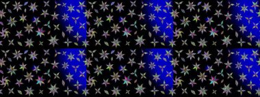 Düz Çiçek Elementleri Tasarımı. Raster illüstrasyonundaki çiçek desenli çizim. Siyah renkli çiçekler. Renkli Bahar Teması çizim şablonu.