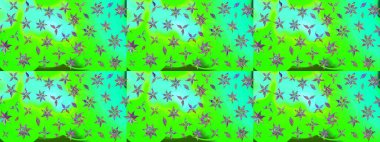 Yeşil renkli çiçekler. Düz Çiçek Elementleri Tasarımı. Sketch Colour Spring Theme eskiz kalıbı. Sevimli çiçek raster deseni.