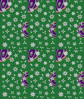 Renkli grunge soyut arkaplanı koloyeşil çiçeklerle süslüyor. Nakış desenli çiçek deseni. İzler, kumaş, duvar kağıtları, tekstil için raster dokusu.