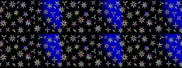 Düz Çiçek Elementleri Tasarımı. Raster illüstrasyonundaki çiçek desenli çizim. Siyah renkli çiçekler. Renkli Bahar Teması çizim şablonu.