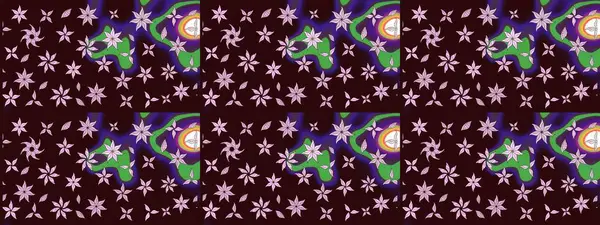 Raster illüstrasyonu. Kahverengi renklerde. Kahverengi renkte kahverengi papatya deseni.