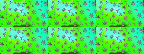 Yeşil renkli çiçekler. Düz Çiçek Elementleri Tasarımı. Sketch Colour Spring Theme eskiz kalıbı. Sevimli çiçek raster deseni.