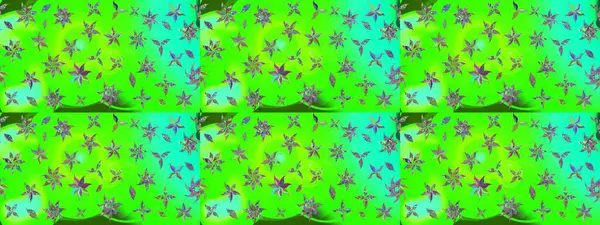 Yeşil renkli çiçekler. Çizim çiçek deseni duvar kâğıdı olarak kullanılabilir. Raster illüstrasyonu.