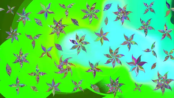 Taslak dekoratif arka plan, çiçek mandala. Yeşil renklerde. Raster illüstrasyonu. Çiçek..