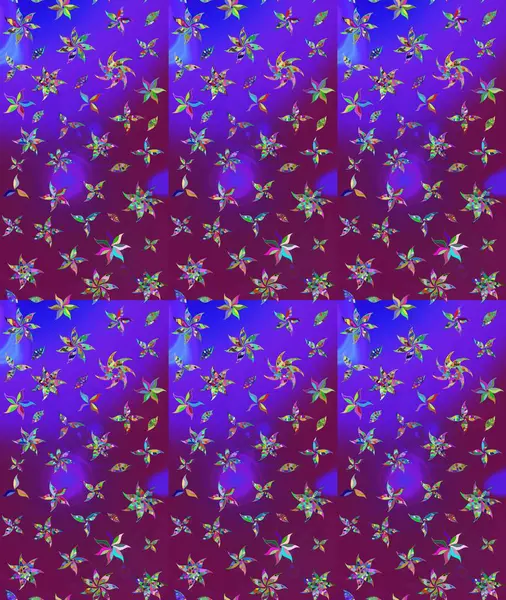 Raster illüstrasyonu. Tony 'nin kumaş kalıbını çiz. Modaya uygun kumaş deseni. Küçük çiçekte sevimli çiçek deseni var..