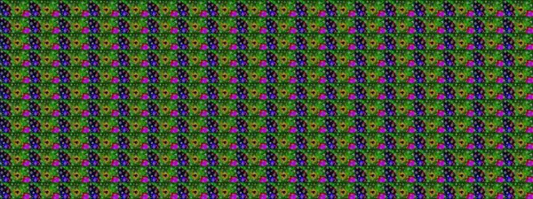 Çok yeşil zarif küçük çiçekler ve yeşil renkli komik böcekler, raster desen, illüstrasyon.