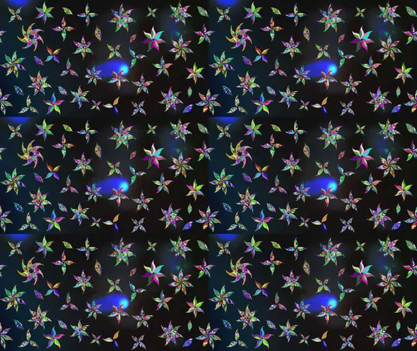 Moda baskıları için zarif bir şablon. Küçük çiçekte güzel bir desen. Küçük renkli çiçekler. Motley illüstrasyonu. Çiçekli bahar çiçekleri.