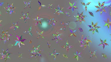 Çocuksu tasarım. Elle çizilmiş çiçek desenli Raster çizimi. Tekstil, kumaş, ambalaj, hatıra defteri için hoş bir çiçek arkaplanı. Gri arkaplanda.