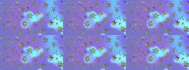 El çizimi. Raster illüstrasyonu. Güzel kumaş deseni. Çiçekler, dallar, otlar ve çiçekler.