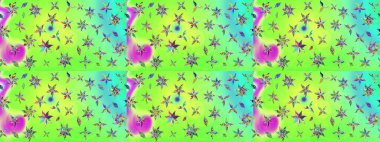 Klasik çiçek tasarımı elementleri. Raster illüstrasyonu. Yeşil kıvırcık çiçekler yeşil renkte şekillenir.