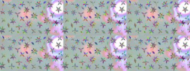 Gri renkli çiçekler. Çiçekli eskiz çizimi. Renkli Yaz Temalı eskiz kalıbı. Düz Çiçek Elementleri Tasarımı.