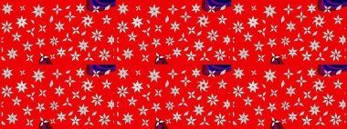 Üzerinde gelincikler ve vadi zambakları olan renkli çiçek desenli nakış deseni. Tekstil tasarımı için kırmızı renkte geleneksel Raster çiçek buketi.