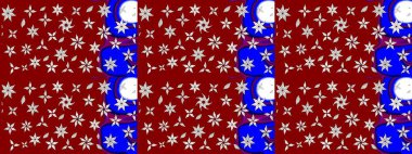 Kırmızı renklere karalamalar çizilmiş çiçek deseni. Raster illüstrasyonu.