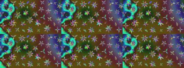 Küçük çiçekteki sevimli çiçek deseni. Yeşil renkte çiçekler.