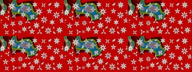 Raster düz çiçek çizim deseni. Hediye ambalaj kağıdı, tebrik kartları, posterler ve pankart tasarımı. Kırmızı renkte çiçekler.