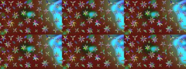 Kahverengi renkli bitkilerden oluşan parlak çiçekli çizim deseni.