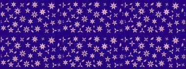 Suluboya çiçekli çiçek deseni. Mavi renkli Asya tekstili. Raster illüstrasyonu.