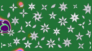 Gömlek, arka plan modelini çiz. Yeşil renkli çiçekler. Tropik çiçekler.