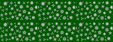 Raster illüstrasyonundaki çiçek desenli çizim. Yeşil renkli çiçekler. Renkli Yaz Temalı eskiz kalıbı. Düz Çiçek Elementleri Tasarımı.