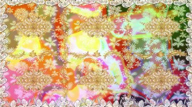 Doku arka planında altın duvar kâğıdı. Damask kusursuz yinelenen arkaplan. Barok tarzında altın çiçekli süs. Tarafsız renklerde altın element.