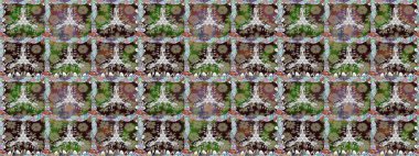 Küçük çiçekte hoş bir çiçek deseni var. Kahverengi renkler ve parlak çiçekler üzerinde soyut, pürüzsüz desen. Çiçek elementli zarif raster dokusu..