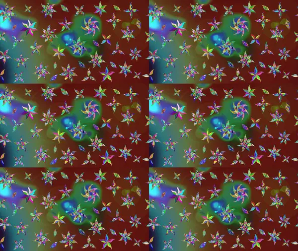 Güzel karalamalı çiçek desenli çizim. Güzel kumaş deseni. Raster illüstrasyonu. Küçük çiçekte sevimli çiçek deseni var..