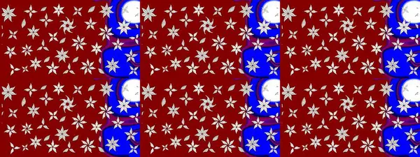 Kırmızı renklere karalamalar çizilmiş çiçek deseni. Raster illüstrasyonu.