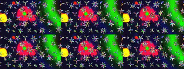 Raster illüstrasyonundaki çiçek desenli çizim. Gri renkli çiçekler.