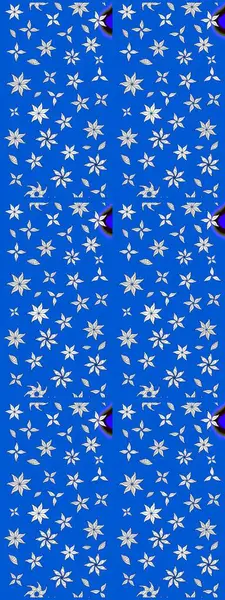 El çizimi. Suluboya çizimi. Mavi renkli çiçekler. Çiçekli çizim deseni.