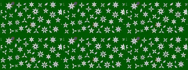 Raster illüstrasyonundaki çiçek desenli çizim. Yeşil renkli çiçekler. Renkli Yaz Temalı eskiz kalıbı. Düz Çiçek Elementleri Tasarımı.