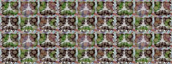 Küçük çiçekte hoş bir çiçek deseni var. Kahverengi renkler ve parlak çiçekler üzerinde soyut, pürüzsüz desen. Çiçek elementli zarif raster dokusu..