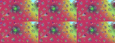 Üzerinde pembe renkte çiçekler olan bir çiçek deseni çiz. Suluboya tarzında pembe renkte çiçekler.