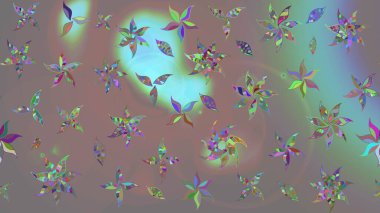 Gri renkli çiçekler. Renkli Yaz Temalı eskiz kalıbı. Düz Çiçek Elementleri Tasarımı. Raster illüstrasyonunda çiçek deseni çizimi.